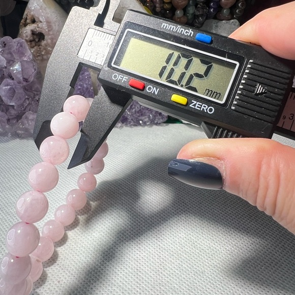 10MM Rose Quartz Pink Beaded Bracelet 6.75" Natural Reiki Crystal Love Stone - Picture 4 of 4